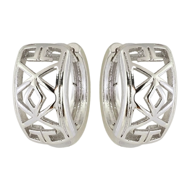 Серьги Xuping Родий колечки Резной орнамент фото №1 Серьги Xuping Родий колечки Резной орнамент фото №1