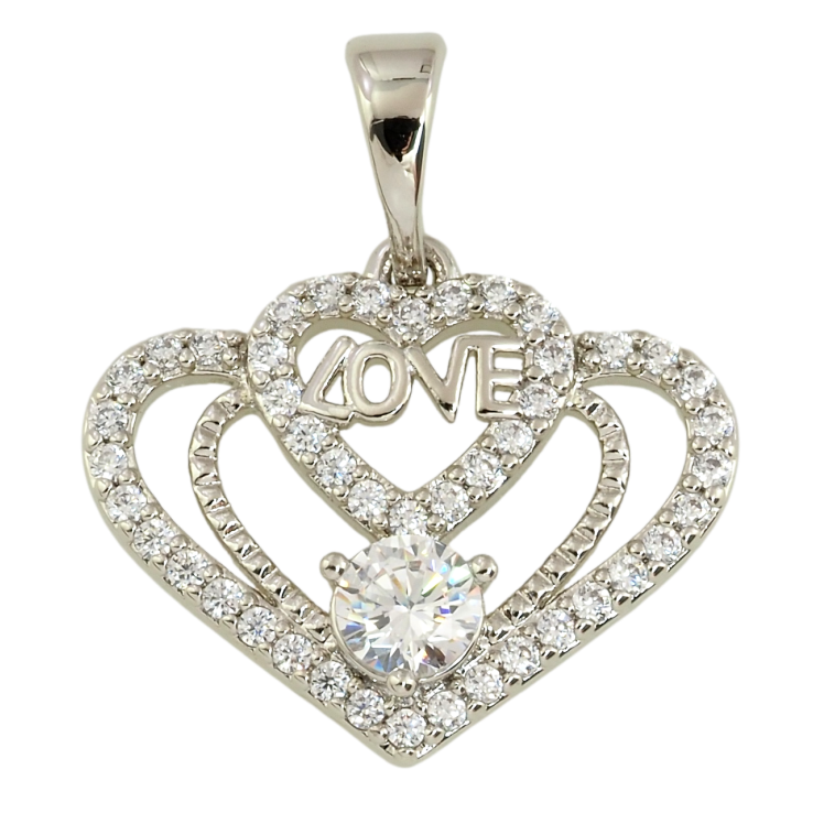 Кулон Xuping Родій Декоративне серце з цирконієм для ланцюжка до 5мм фото №20