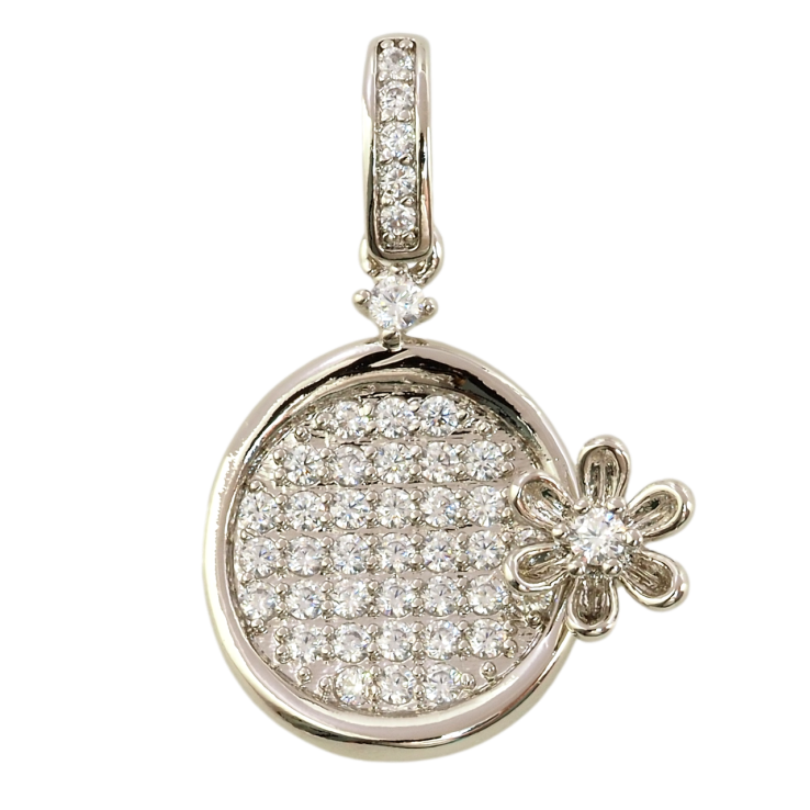 Кулон Xuping Родій Інкрустація цирконієм з квіточкою для ланцюжка до 4мм фото №24