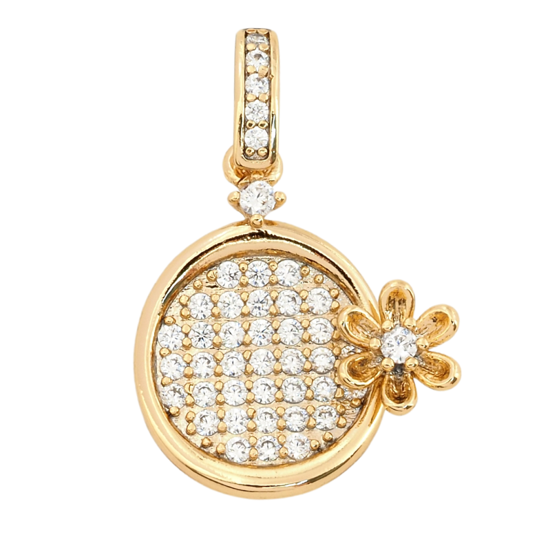 Кулон Xuping Позолота 18K Інкрустація цирконієм з квіточкою для ланцюжка до 4мм фото №1 Кулон Xuping Позолота 18K Інкрустація цирконієм з квіточкою для ланцюжка до 4мм фото №1