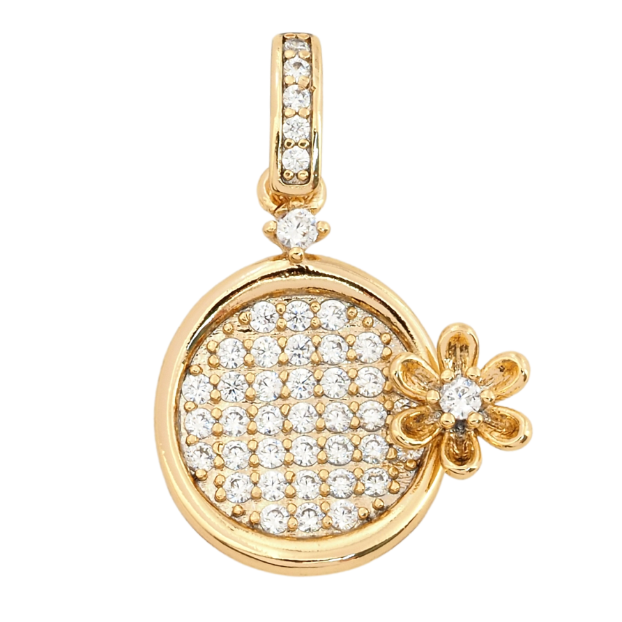 Кулон Xuping Позолота 18K Інкрустація цирконієм з квіточкою для ланцюжка до 4мм фото №1 Кулон Xuping Позолота 18K Інкрустація цирконієм з квіточкою для ланцюжка до 4мм фото №1