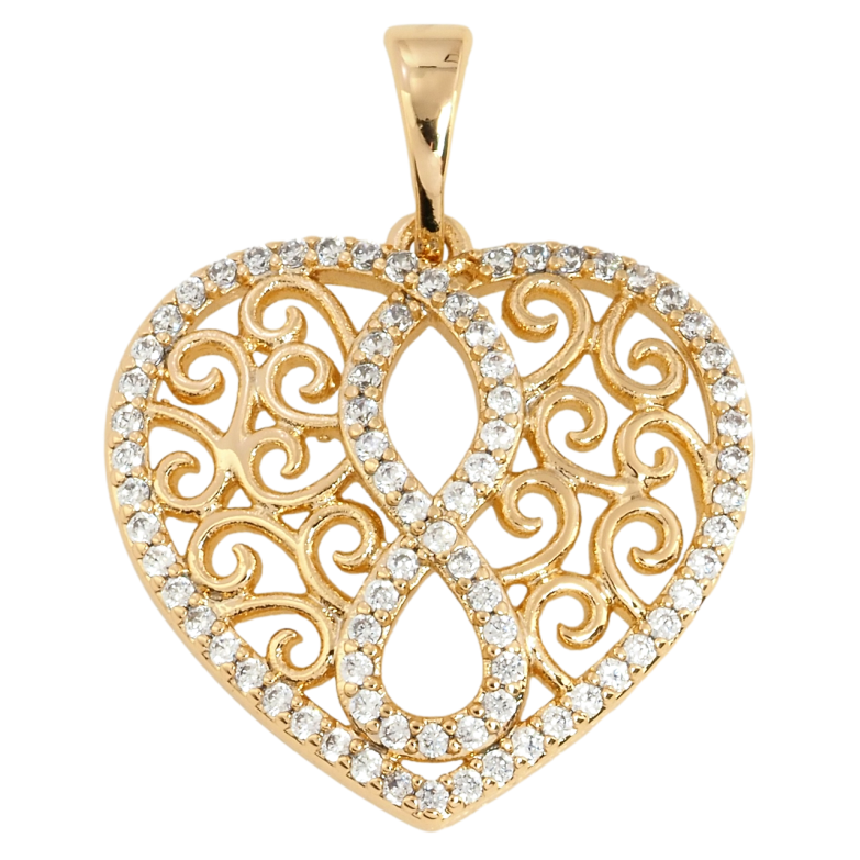 Кулон Xuping Позолота 18K Ажурне серце з цирконієм для ланцюжка до 5мм фото №1 Кулон Xuping Позолота 18K Ажурне серце з цирконієм для ланцюжка до 5мм фото №1