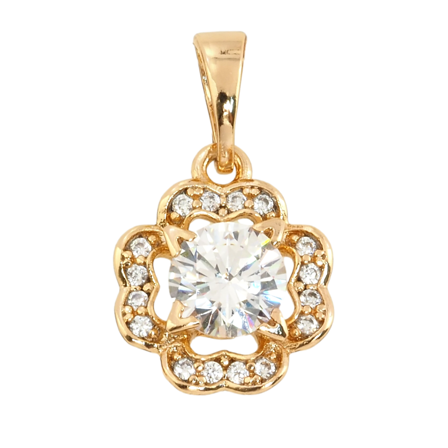 Кулон Xuping Позолота 18K Квіточка з цирконієм для ланцюжка до 5мм. фото №1 Кулон Xuping Позолота 18K Квіточка з цирконієм для ланцюжка до 5мм. фото №1