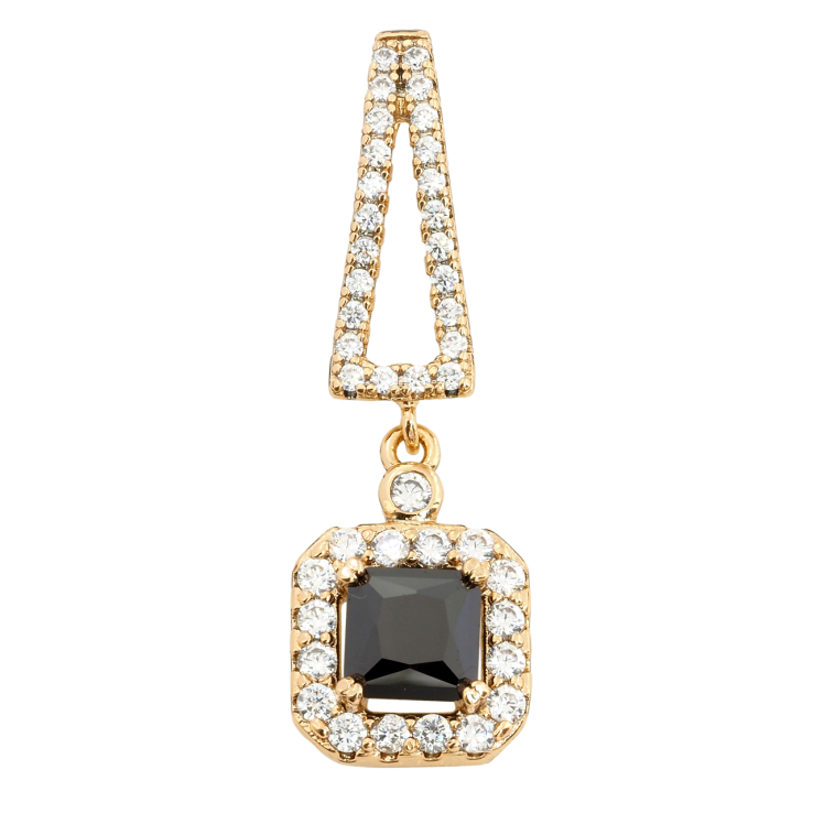 Кулон Xuping Позолота 18K Инкрустация цирконием с черным фианитом для цепочки до 4мм фото №3