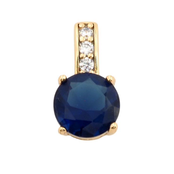Кулон Xuping Позолота 18K Синий фианит, ø 7мм для цепочки до 3мм фото №22