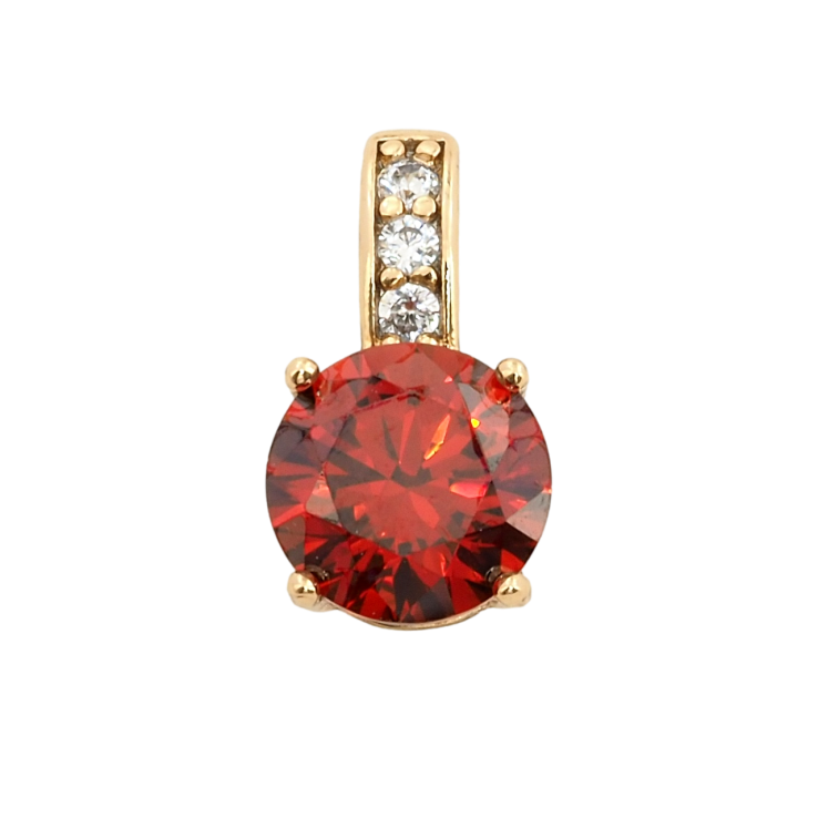 Кулон Xuping Позолота 18K Красный фианит, ø 7мм для цепочки до 3мм фото №12 Кулон Xuping Позолота 18K Красный фианит, ø 7мм для цепочки до 3мм фото №12