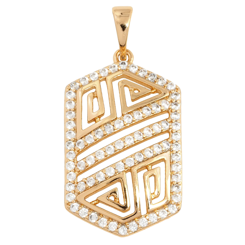 Кулон Xuping Позолота 18K Різьблений орнамент з інкрустацією цирконієм для ланцюжка до 5мм фото №1