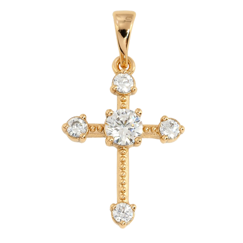 Кулон Xuping Позолота 18K Хрест із цирконієм для ланцюжка до 5мм фото №1 Кулон Xuping Позолота 18K Хрест із цирконієм для ланцюжка до 5мм фото №1