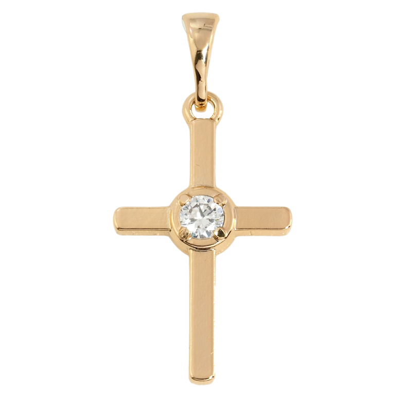 Кулон Xuping Позолота 18K Крест с цирконием для цепочки до 5мм фото №1 Кулон Xuping Позолота 18K Крест с цирконием для цепочки до 5мм фото №1