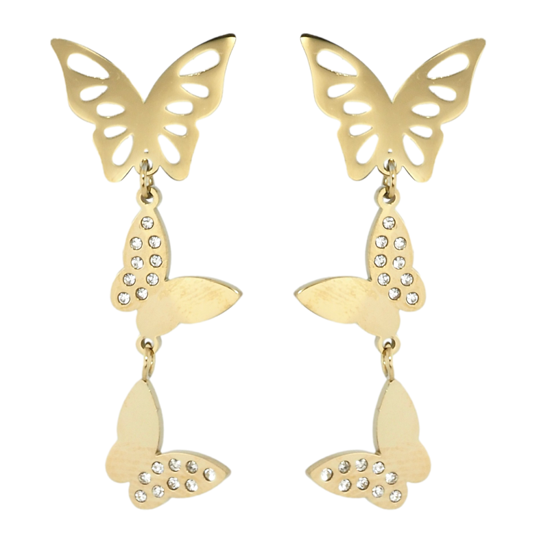 Серьги Xuping TTM Stainless Steel цвет 14K пусеты Подвески бабочки фото №1