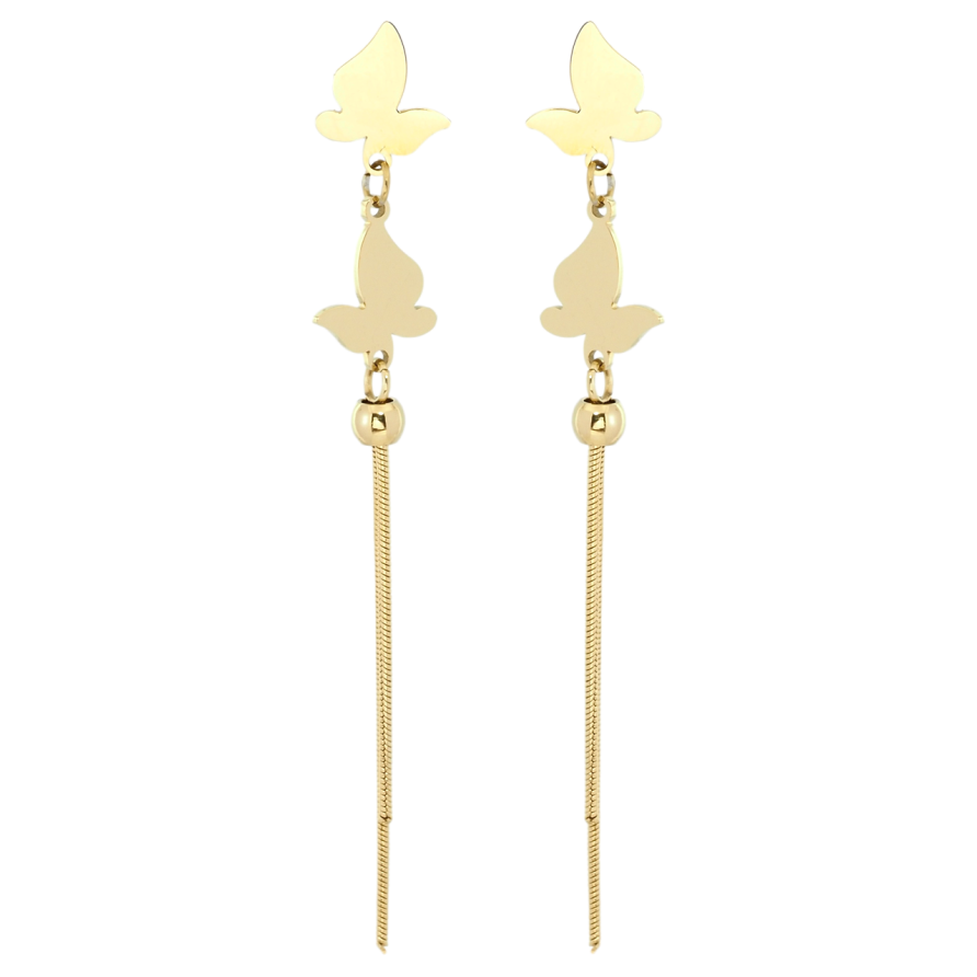 Сережки Xuping TTM Stainless Steel колір 14K пусети Підвіски метелики фото №1