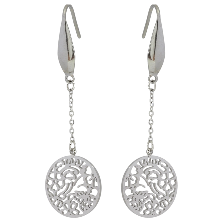 Сережки Xuping TTM Stainless Steel колір Родій французький замок Декоративні підвіски фото №2 Сережки Xuping TTM Stainless Steel колір Родій французький замок Декоративні підвіски фото №2