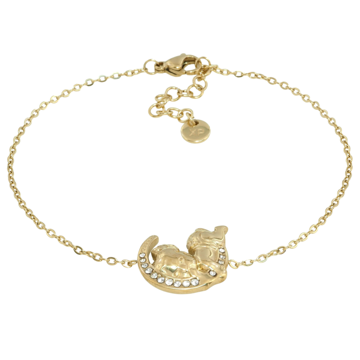 Браслет Xuping ТТМ Stainless Steel цвет 14K Спящий младенец длина с доп.цеп. 20-23.5см х 1мм фото №6