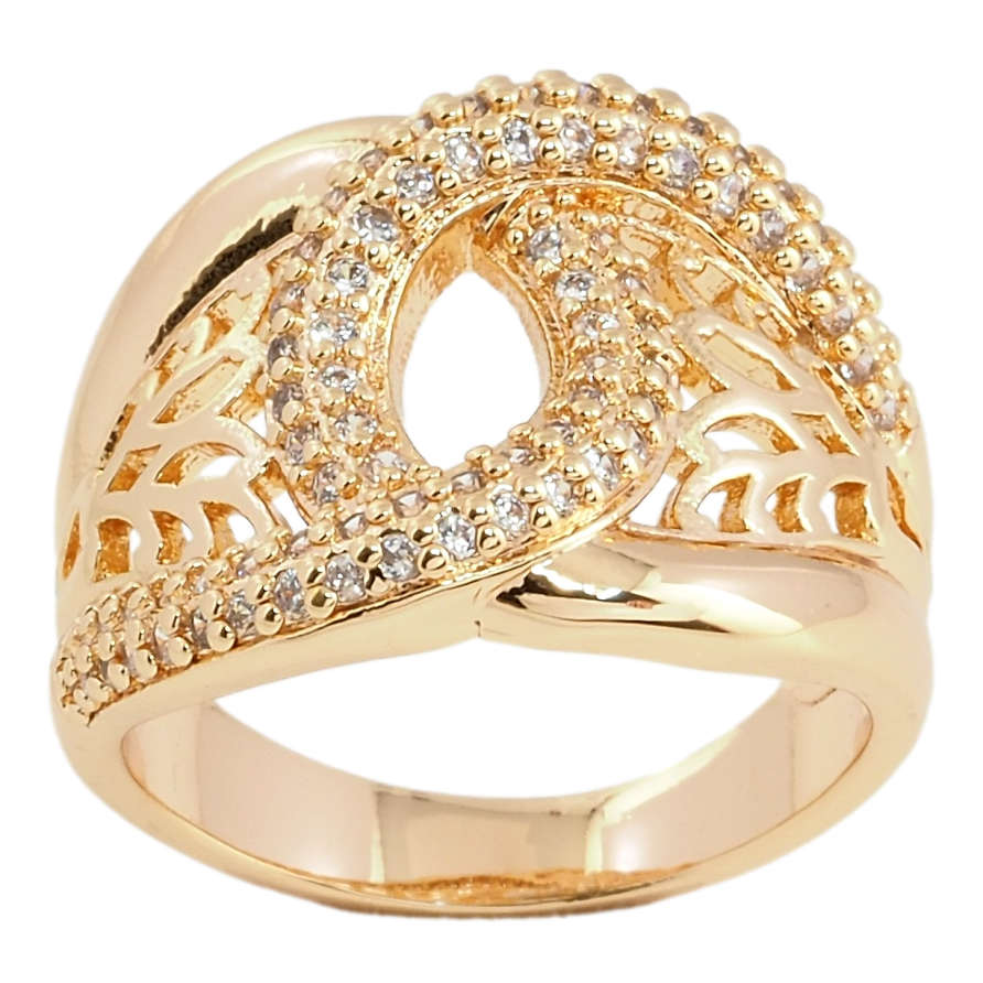 Каблучка Xuping M&L Колір 18К Різьблений орнамент з цирконієм фото №1 Каблучка Xuping M&L Колір 18К Різьблений орнамент з цирконієм фото №1