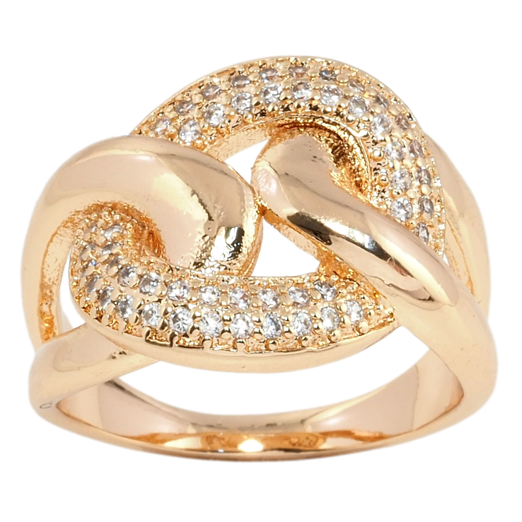 Кольцо Xuping M&L Цвет 18К Звенья с цирконием фото №6 Кольцо Xuping M&L Цвет 18К Звенья с цирконием фото №6