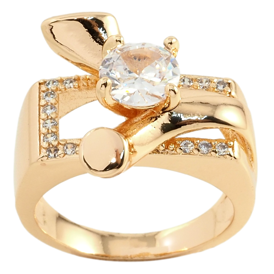 Кольцо Xuping M&L Цвет 18К Декоративный узор с фианитом фото №1