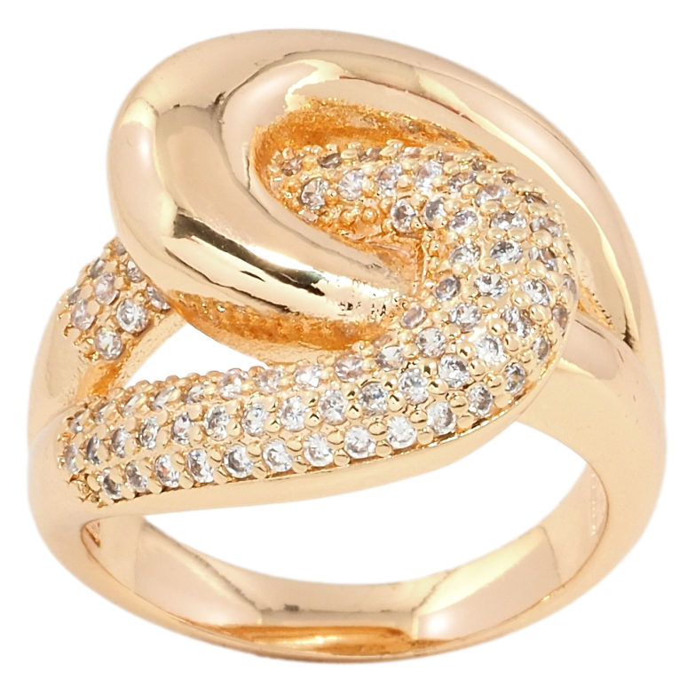 Каблучка Xuping M&L Колір 18К Петельки з цирконієм фото №1 Каблучка Xuping M&L Колір 18К Петельки з цирконієм фото №1