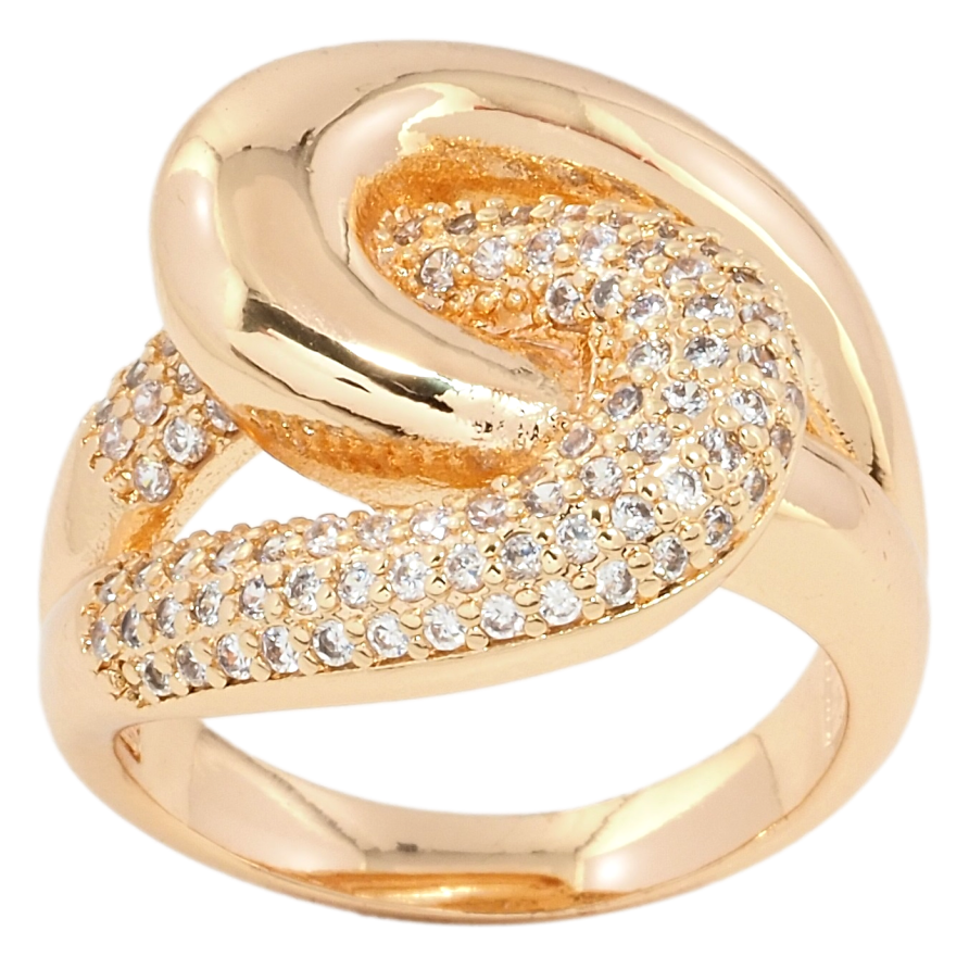 Каблучка Xuping M&L Колір 18К Петельки з цирконієм фото №1 Каблучка Xuping M&L Колір 18К Петельки з цирконієм фото №1