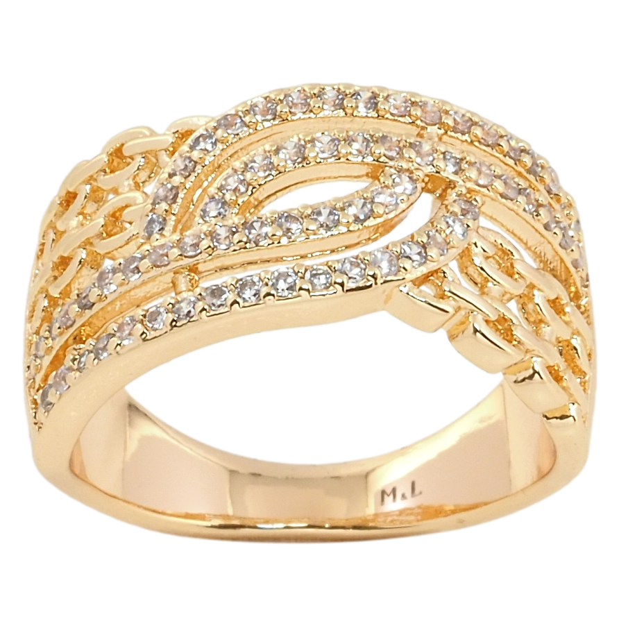 Кольцо Xuping M&L Цвет 18К Узор цепочки с цирконием фото №1 Кольцо Xuping M&L Цвет 18К Узор цепочки с цирконием фото №1