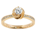 Кольцо Xuping Позолота 18K Цветок на дорожке циркония фото №1