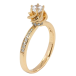 Кольцо Xuping Позолота 18K Цветок на дорожке циркония фото №2