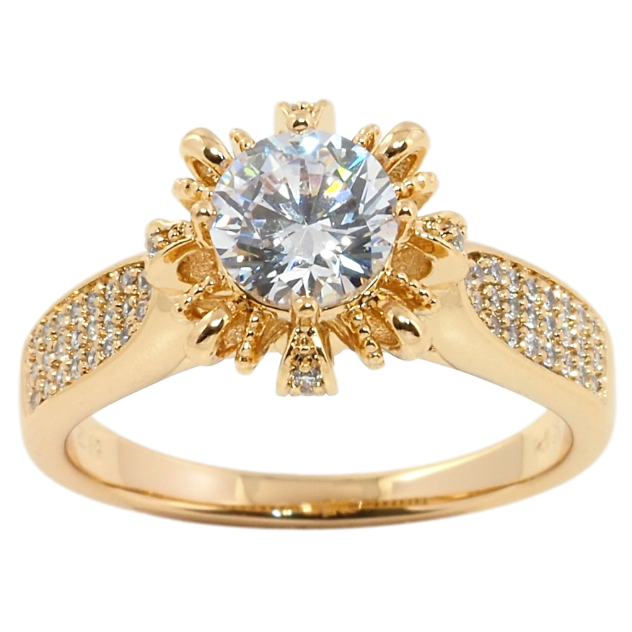 Кольцо Xuping Позолота 18K Кристальный цветок фото №1 Кольцо Xuping Позолота 18K Кристальный цветок фото №1