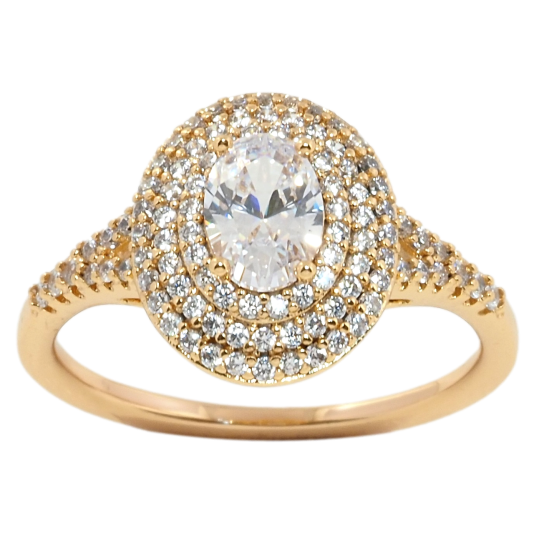 Кольцо Xuping Позолота 18K Инкрустация цирконием фото №1
