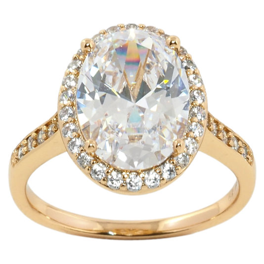 Кольцо Xuping Позолота 18K Фианит в обрамлении циркония фото №1