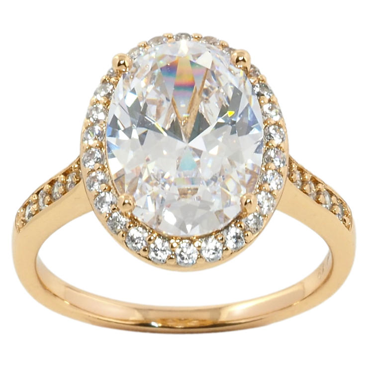 Кольцо Xuping Позолота 18K Фианит в обрамлении циркония фото №23