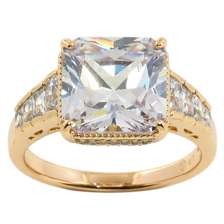 Каблучка Xuping Позолота 18K Фіаніт фото №5