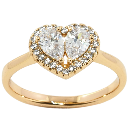 Кольцо Xuping Позолота 18K Кристальное сердечко фото №1