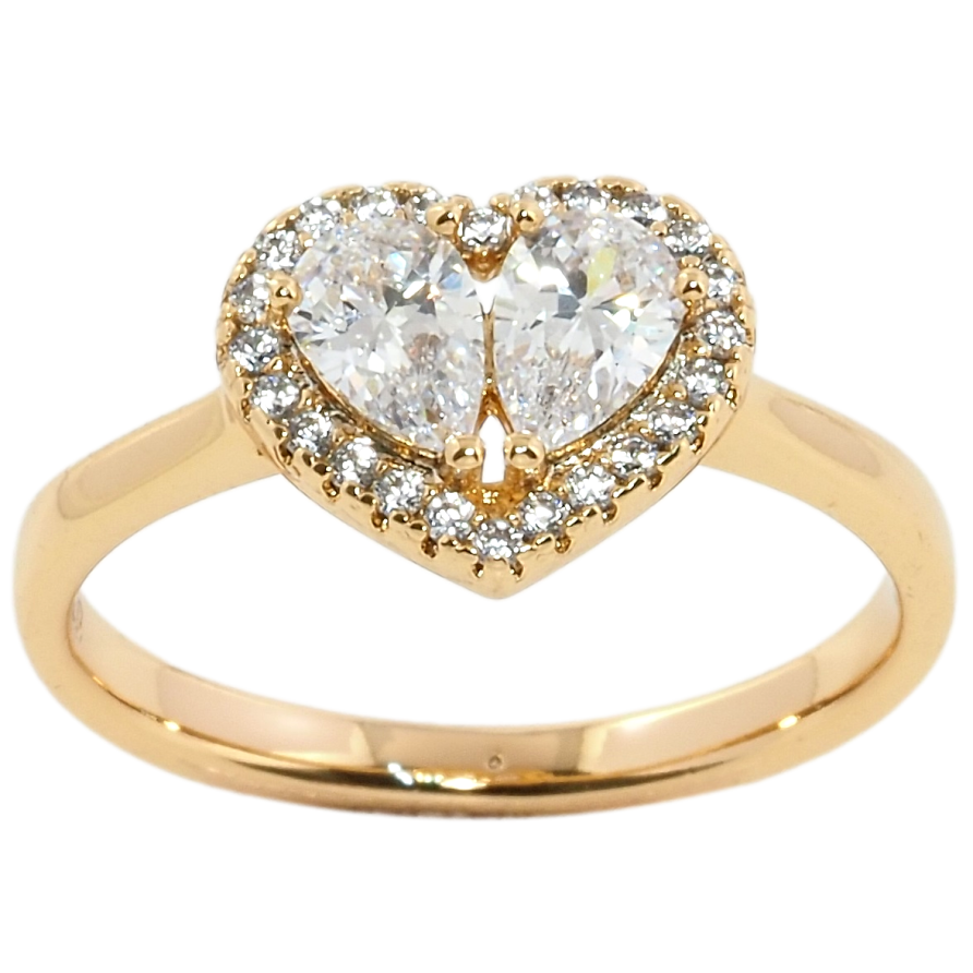 Кольцо Xuping Позолота 18K Кристальное сердечко фото №1 Кольцо Xuping Позолота 18K Кристальное сердечко фото №1