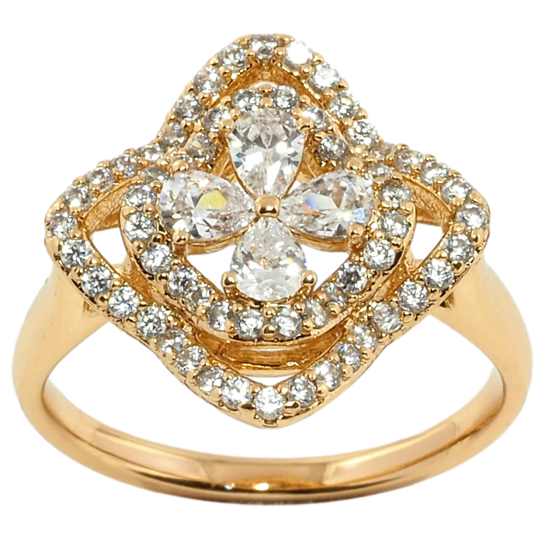 Кольцо Xuping Позолота 18K Цветок инкрустация цирконием фото №1 Кольцо Xuping Позолота 18K Цветок инкрустация цирконием фото №1