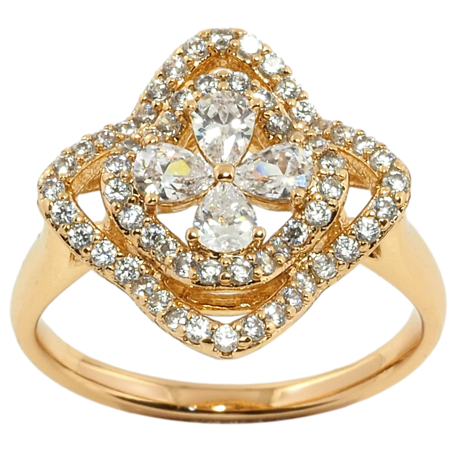 Кольцо Xuping Позолота 18K Цветок инкрустация цирконием фото №1 Кольцо Xuping Позолота 18K Цветок инкрустация цирконием фото №1