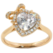 Кольцо Xuping Позолота 18K Кристальное сердечко с бантом фото №1