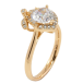 Кольцо Xuping Позолота 18K Кристальное сердечко с бантом фото №2