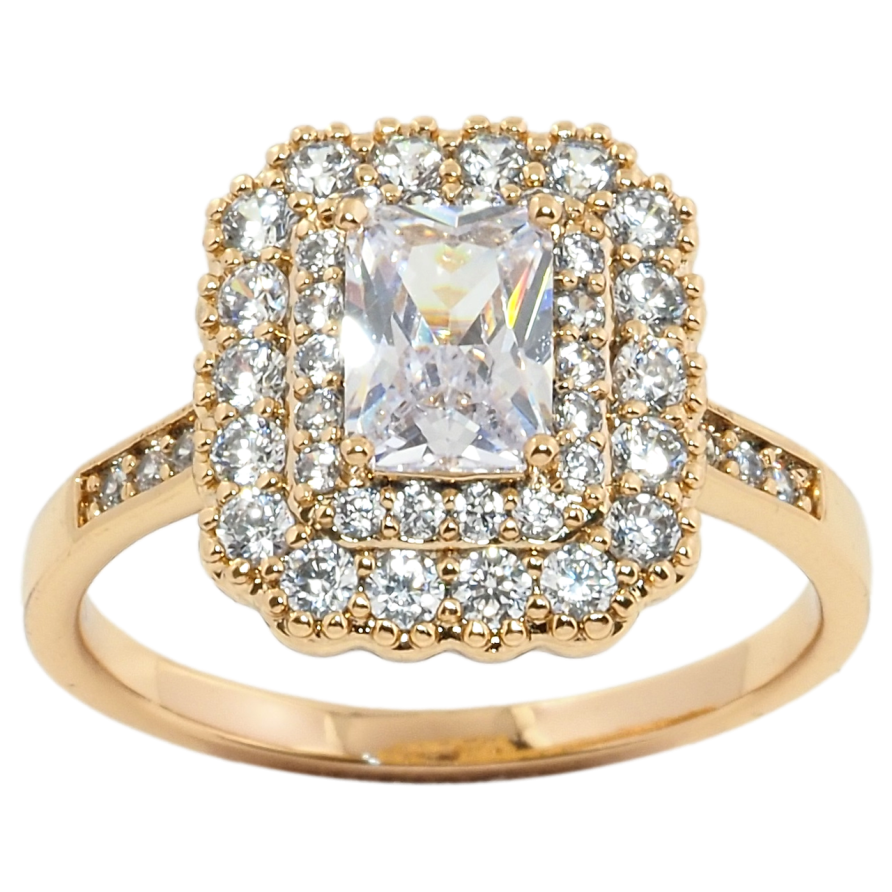 Кольцо Xuping Позолота 18K Инкрустация цирконием фото №1