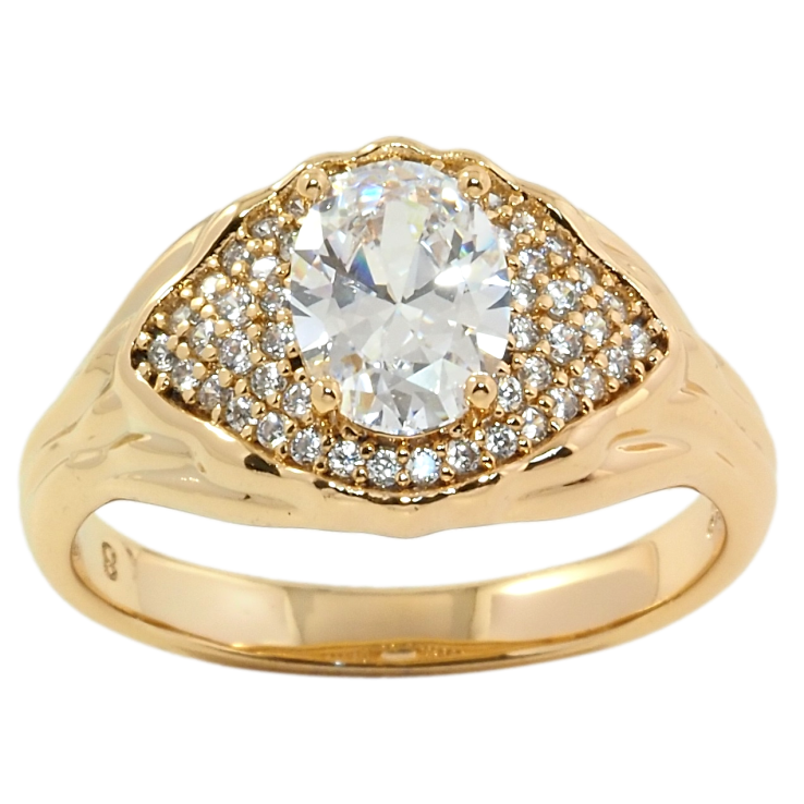 Кольцо Xuping Позолота 18K Инкрустация цирконием фото №5