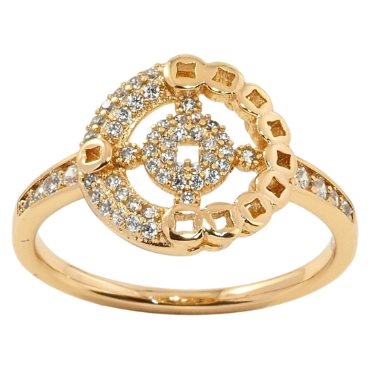 Кольцо Xuping Позолота 18K Декоративный узор с инкрустацией цирконием фото №1