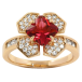 Кольцо Xuping Позолота 18K Цветок с красным фианитом и цирконием фото №1