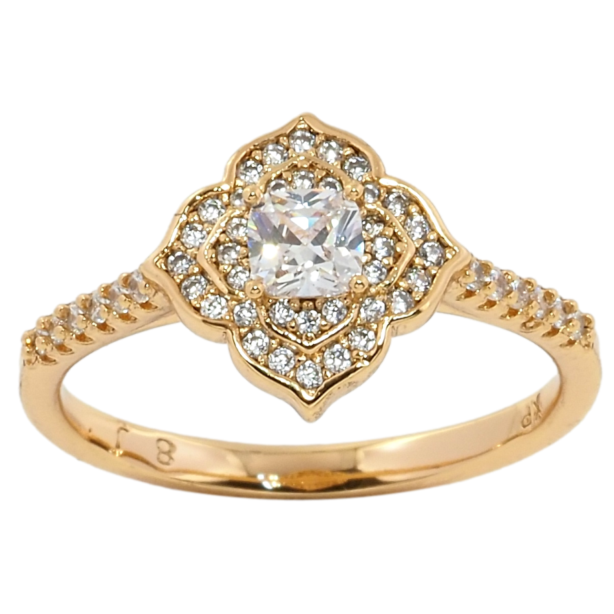 Кольцо Xuping Позолота 18K Цветок инкрустация цирконием фото №1