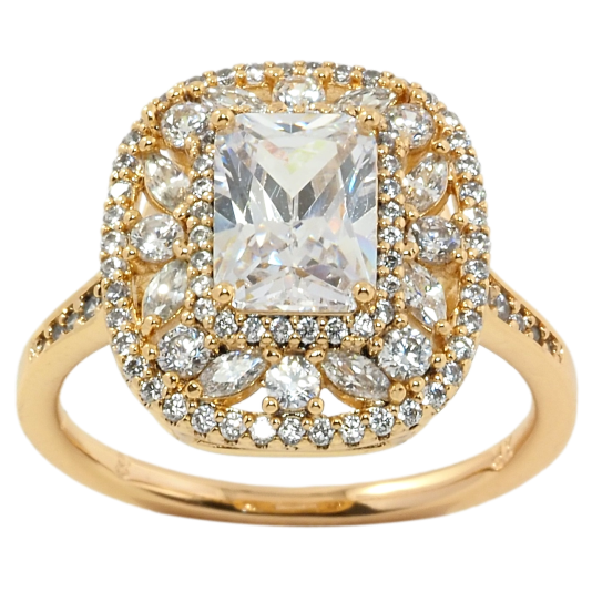 Кольцо Xuping Позолота 18K Инкрустация цирконием фото №1