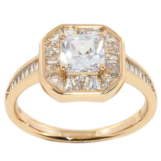Кольцо Xuping Позолота 18K Фианит в обрамлении циркония фото №1