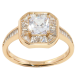 Кольцо Xuping Позолота 18K Фианит в обрамлении циркония фото №1