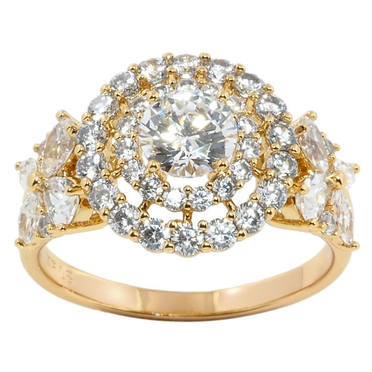 Кольцо Xuping Позолота 18K Инкрустация цирконием фото №20