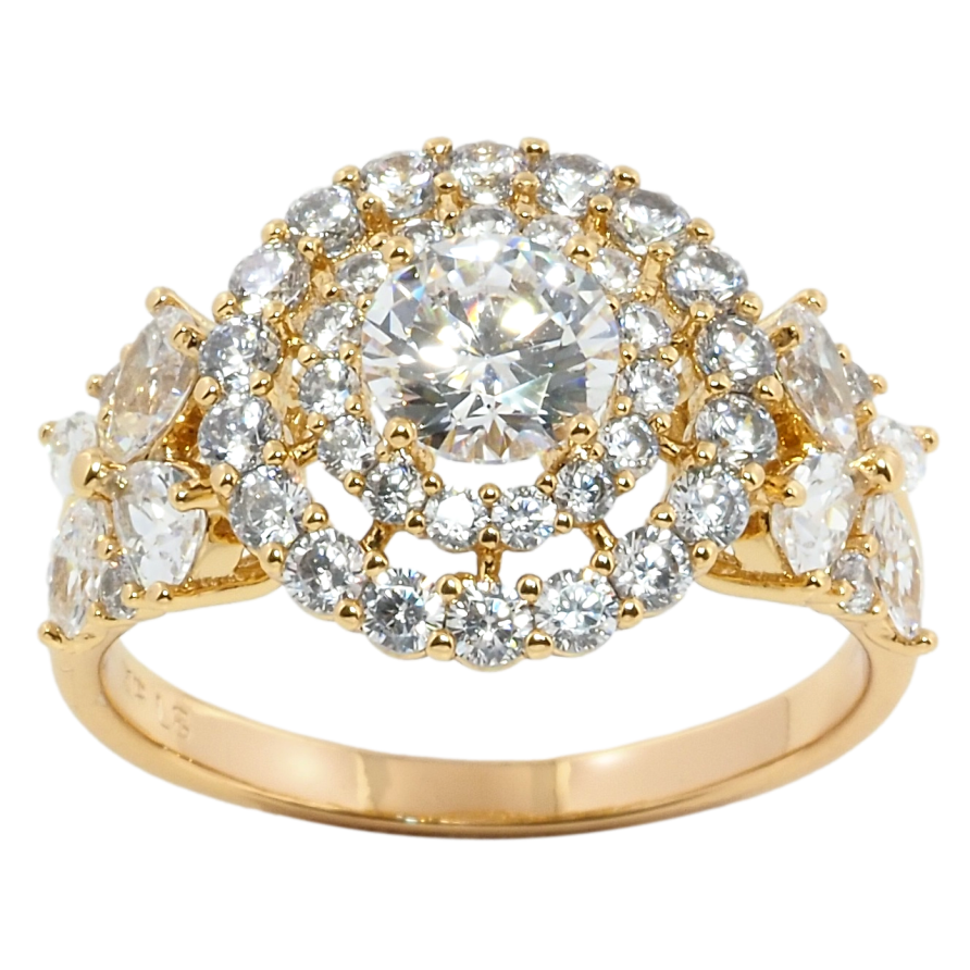 Кольцо Xuping Позолота 18K Инкрустация цирконием фото №1