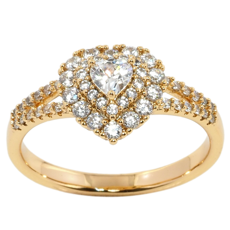 Каблучка Xuping Позолота 18K Серце з цирконієм фото №6