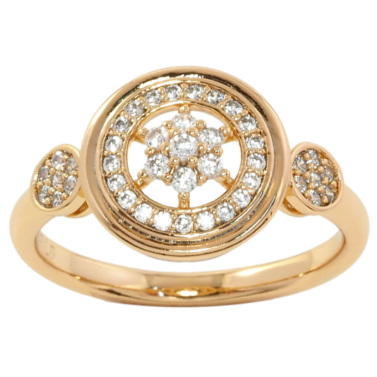 Кольцо Xuping Позолота 18K Круглый узор с цирконием фото №1 Кольцо Xuping Позолота 18K Круглый узор с цирконием фото №1