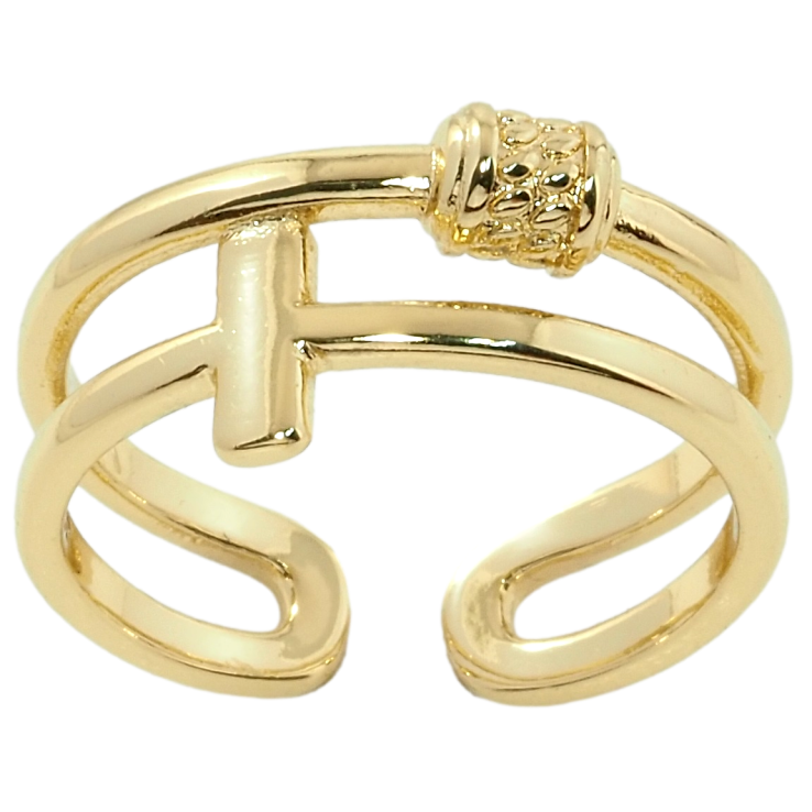 Каблучка Xuping QQMМ Позолота 14K Подвійна шинка фото №15