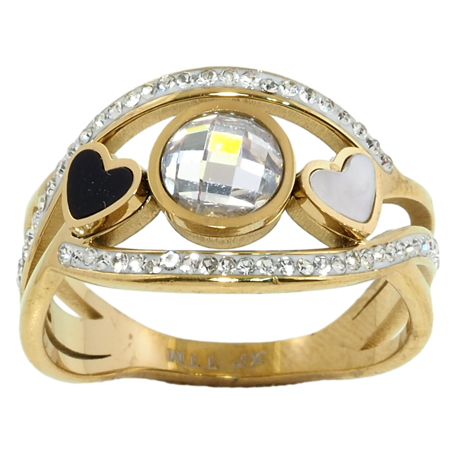 Кольцо Xuping TTM Stainless Steel Цвет 14К Романтический орнамент с цирконием фото №1